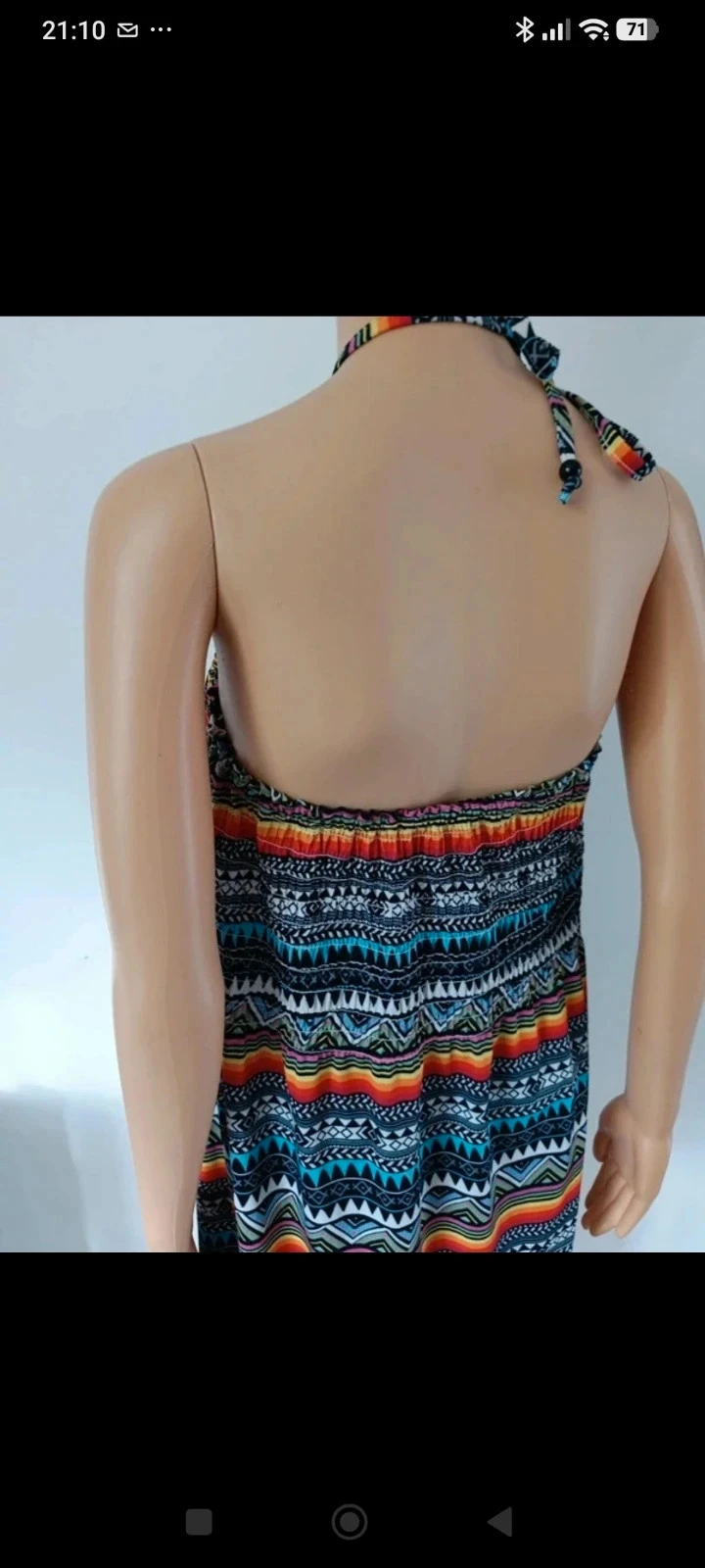 Vestido de verano de espalda descubierta con estampado étnico multicolor para mujer S/M – photo 8